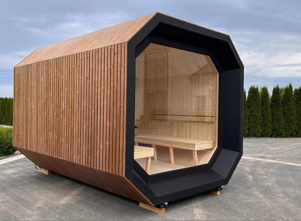 Wooden Modern garden sauna QUBE